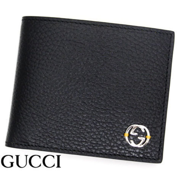 Gucci GG Wallet Yellow DOLLAR Interlocking Coin Black CALF - Picture 1 of 4